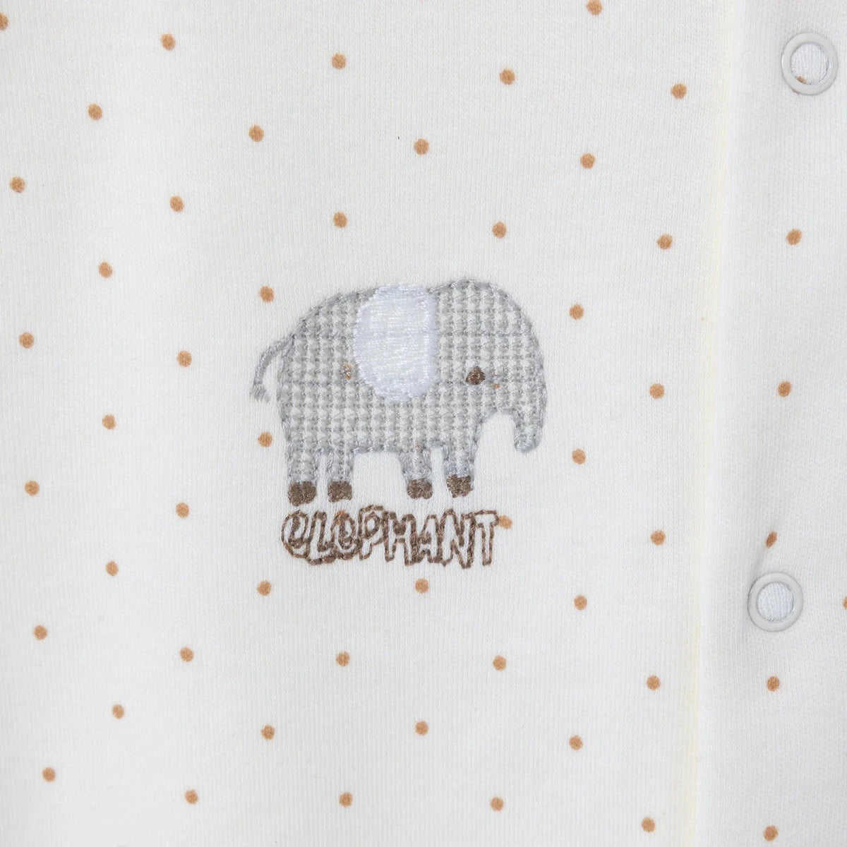 Bebetto Crew Neck Long Sleeve Baby Sleepsuit with Feet (Newborn to 6-9 Months) Beige - ebebek