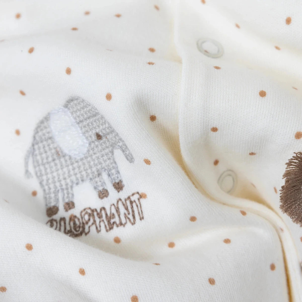 Bebetto Crew Neck Long Sleeve Baby Sleepsuit with Feet (Newborn to 6-9 Months) Beige - ebebek