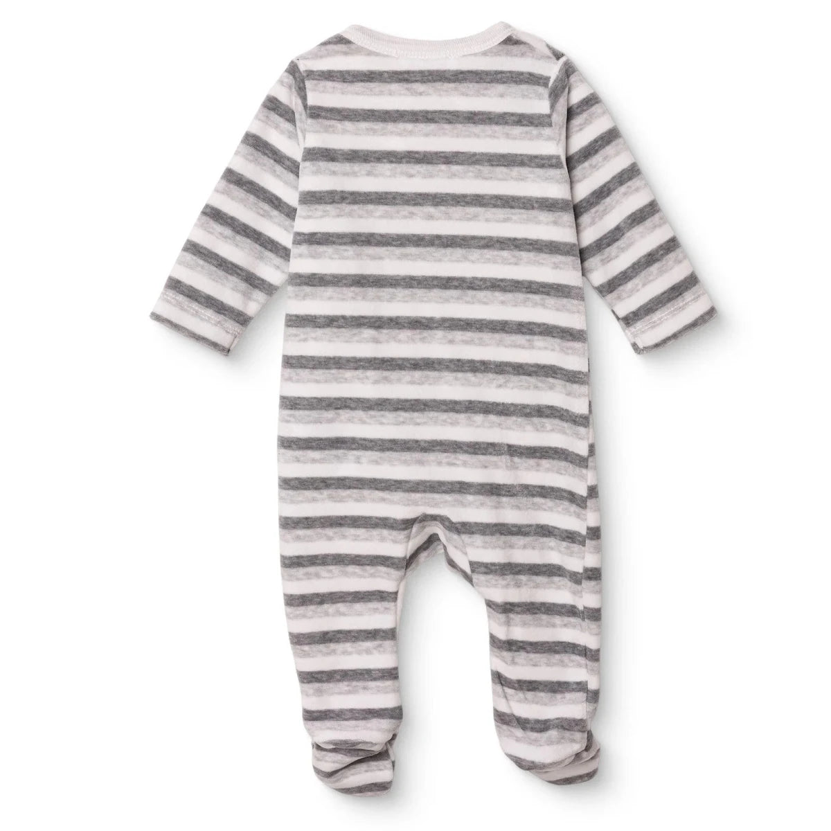 Bebetto Penguin Print Velour Footed Baby Sleepsuit (Newborn to 6-9 Months) Grey - ebebek