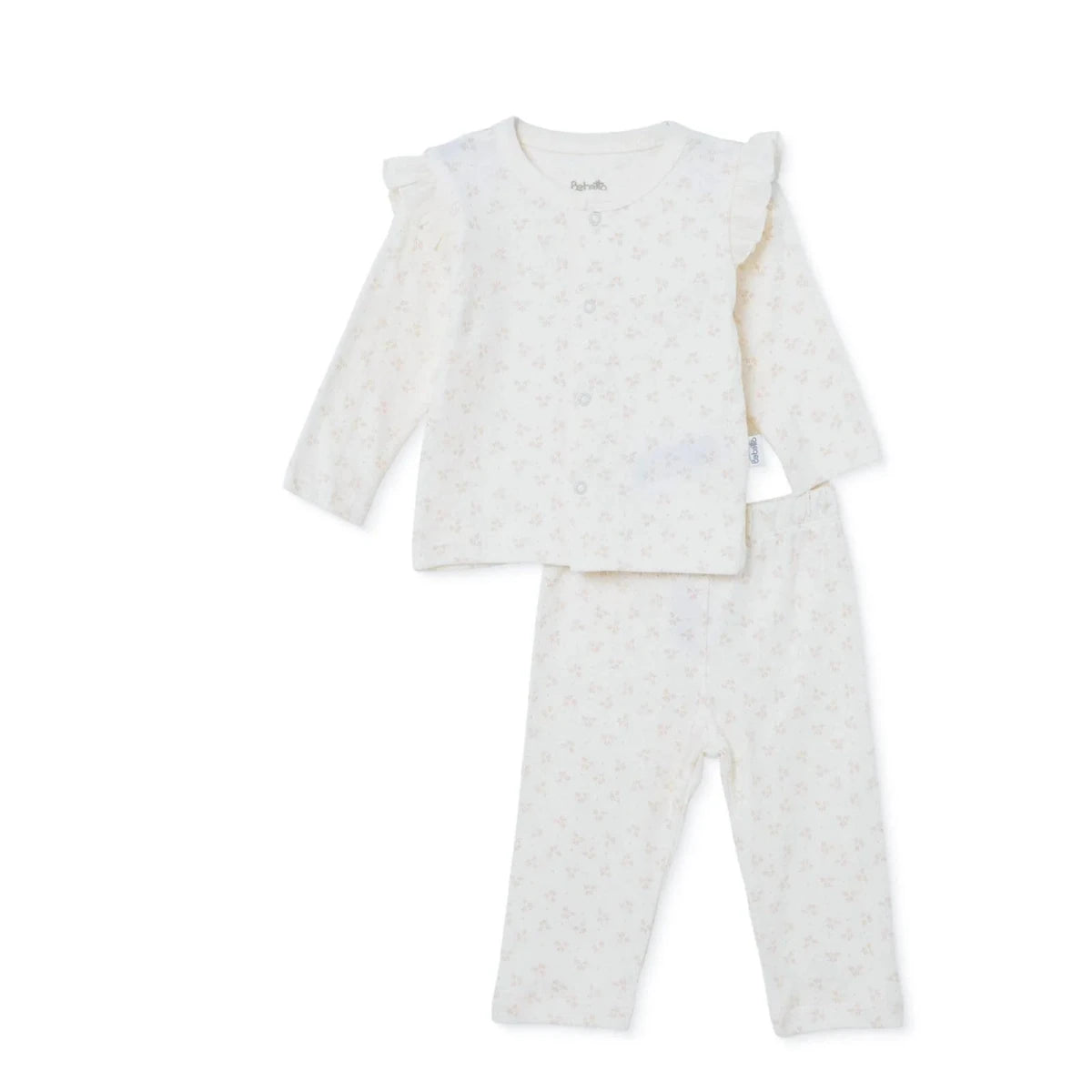 Bebetto Floral Print Baby Sweatshirt & Leggings Set (1-3 Months to 12 Months) Ecru - ebebek