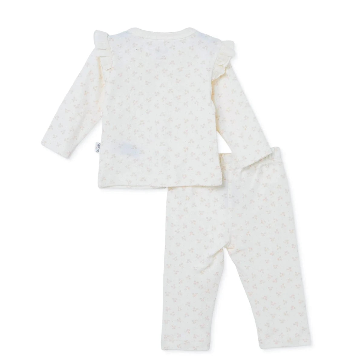 Bebetto Floral Print Baby Sweatshirt & Leggings Set (1-3 Months to 12 Months) Ecru - ebebek