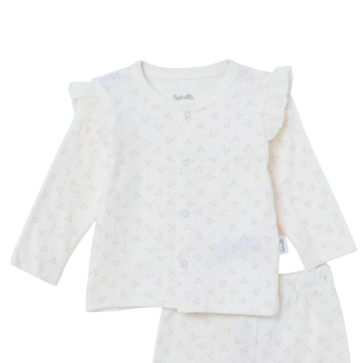 Bebetto Floral Print Baby Sweatshirt & Leggings Set (1-3 Months to 12 Months) Ecru - ebebek