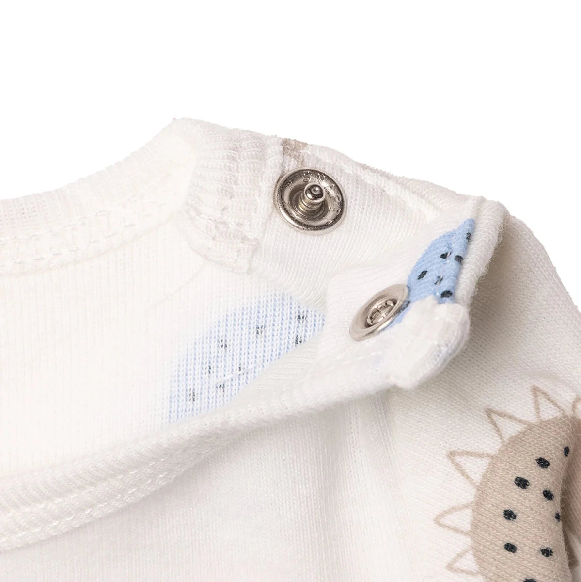 HelloBaby 2 Pack Dinosaur Print Long Sleeve Baby Bodysuits (1-3 Months to 2-3 Years) Light Blue - ebebek