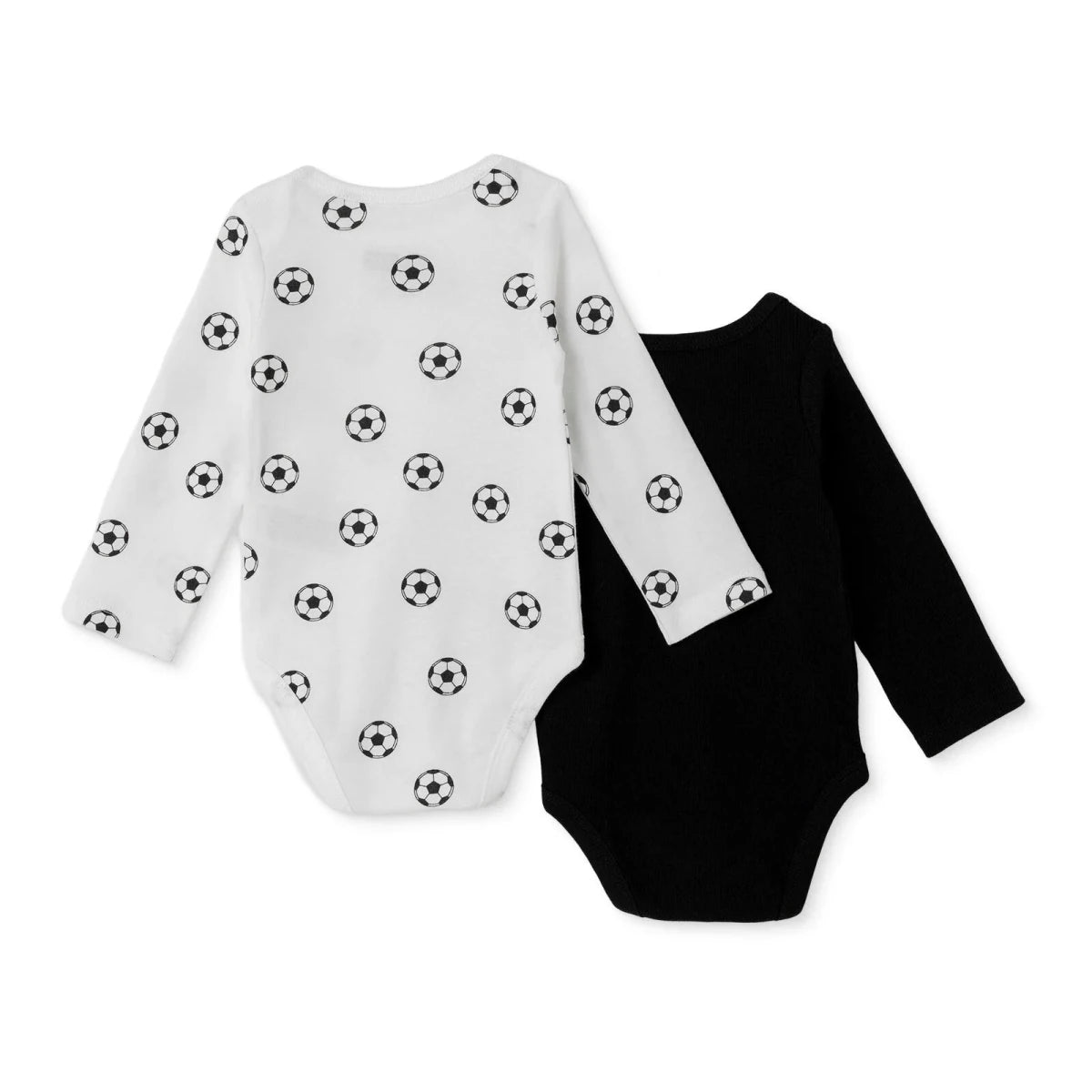 HelloBaby 2 Pack Ball Print Long Sleeve Baby Bodysuits (1-3 Months to 2-3 Years) Anthracite - ebebek