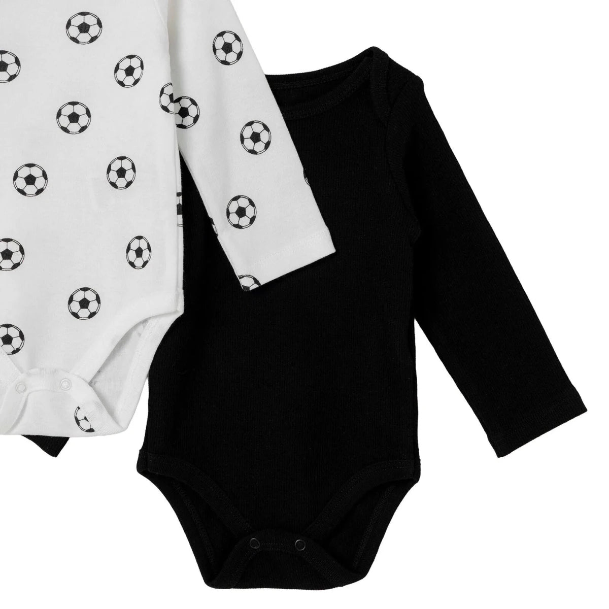 HelloBaby 2 Pack Ball Print Long Sleeve Baby Bodysuits (1-3 Months to 2-3 Years) Anthracite - ebebek