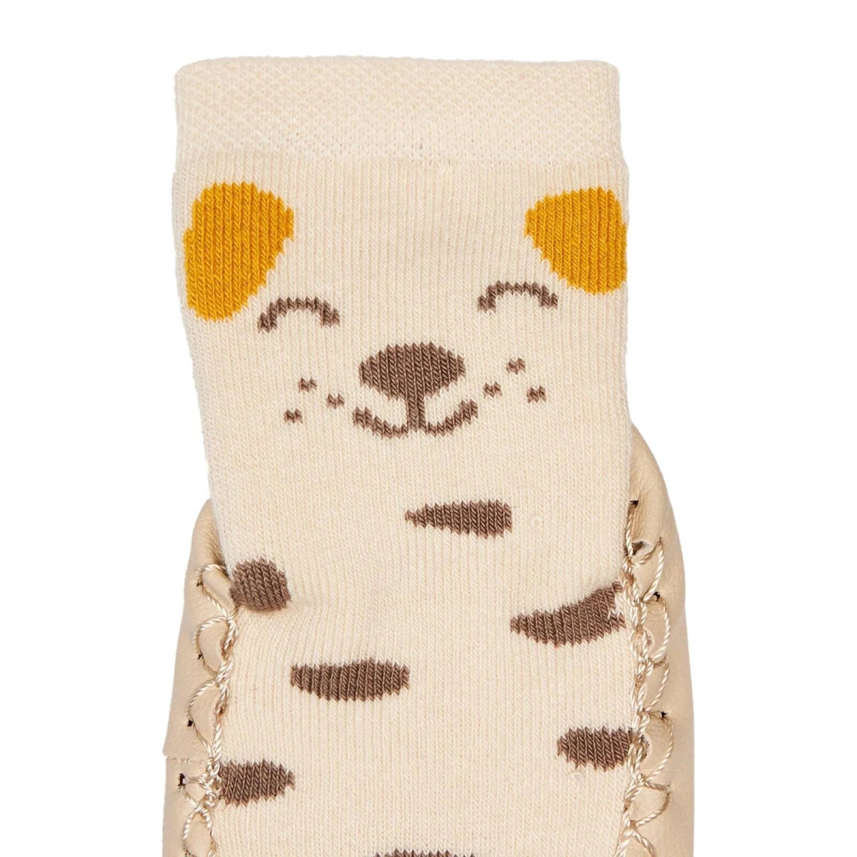 HelloBaby Spotty Dog Print Slipper Baby Socks Ecru - ebebek