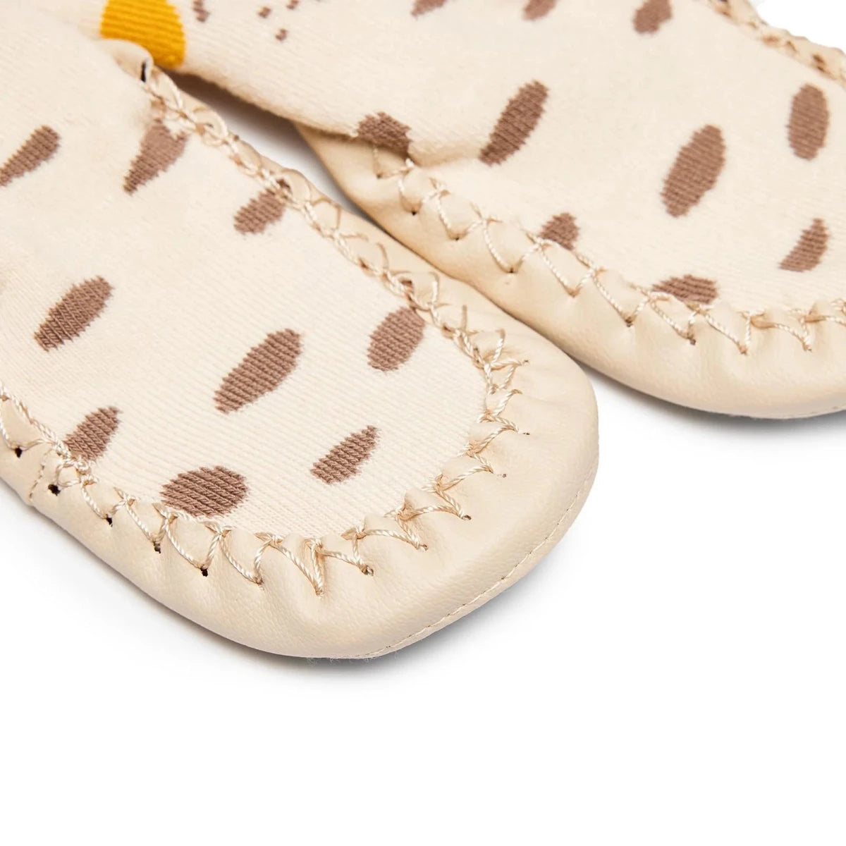 HelloBaby Spotty Dog Print Slipper Baby Socks Ecru - ebebek