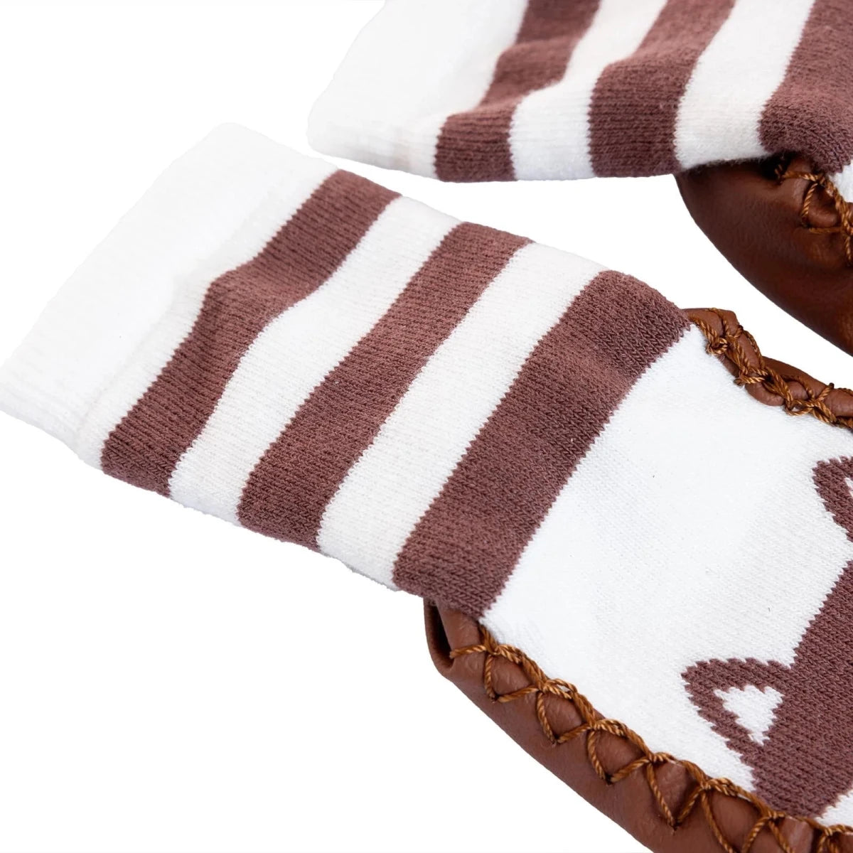 HelloBaby Wolf Print Slipper Baby Socks Brown - ebebek
