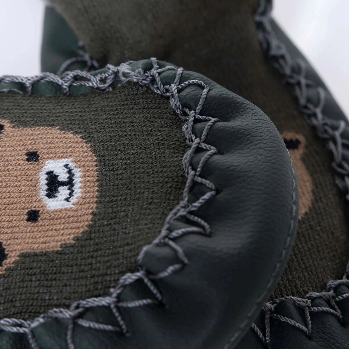HelloBaby Bear Print Slipper Baby Socks (UK 2 to 7) - Green Printed Green Printed - ebebek
