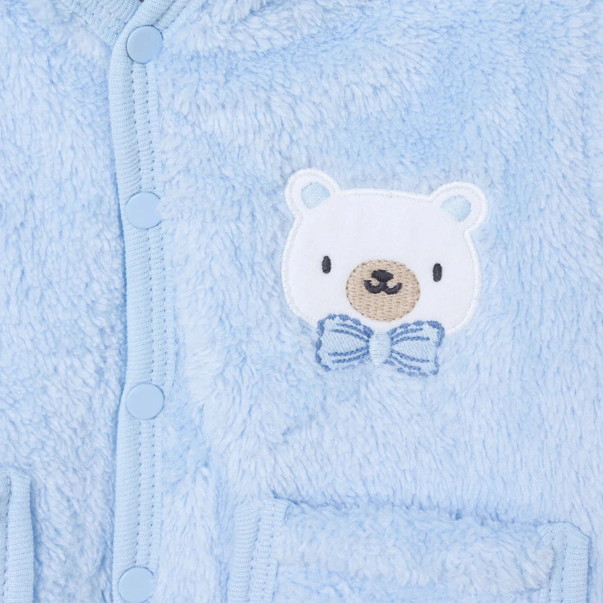 HelloBaby Hooded Animal Print Baby Cardigan (1-3 Months to 12 Months) Blue - ebebek
