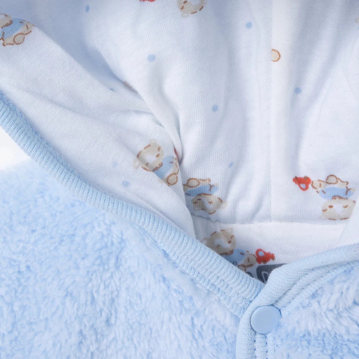 HelloBaby Hooded Animal Print Baby Cardigan (1-3 Months to 12 Months) Blue - ebebek