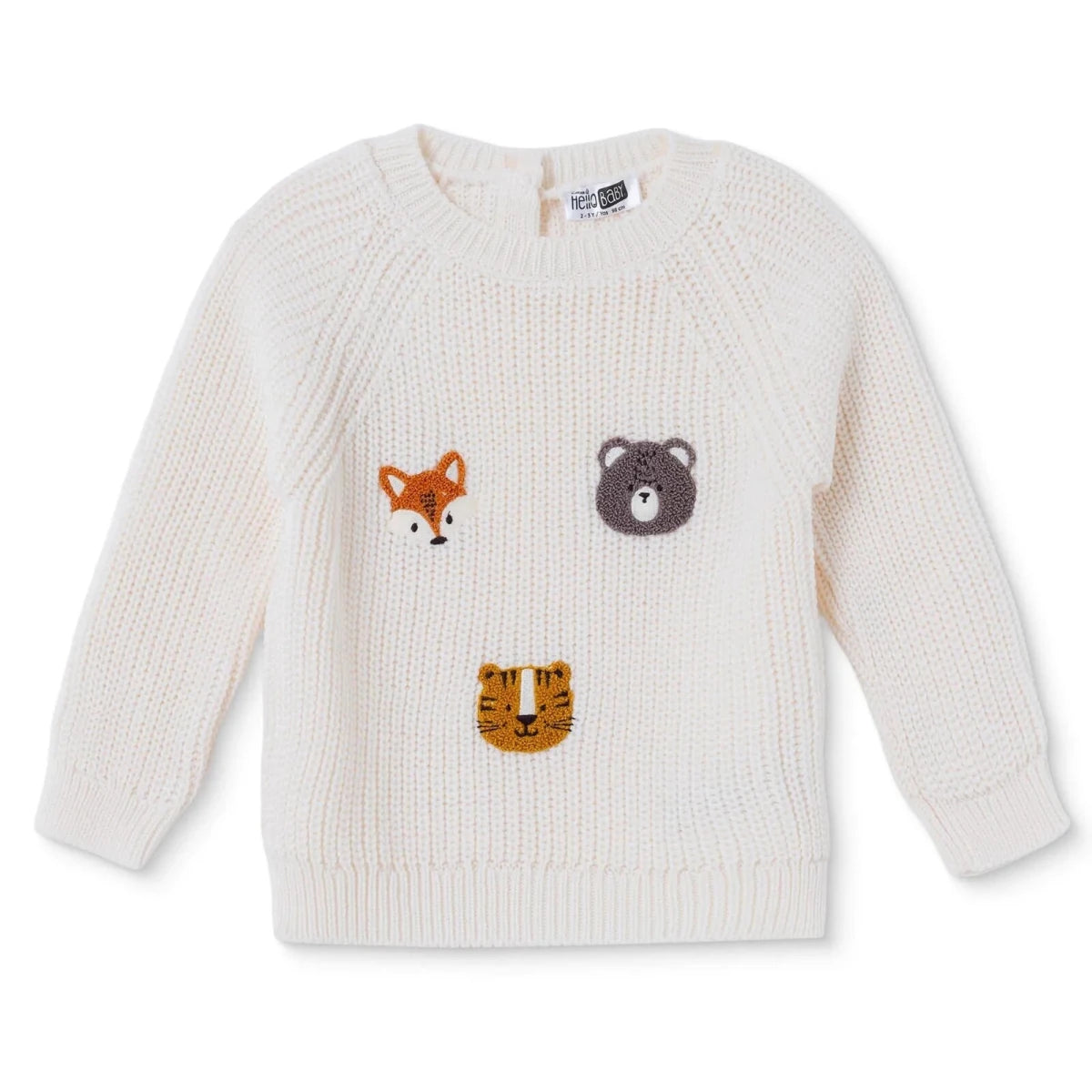 HelloBaby Animal Motif Knitted Baby Jumper (9-12 Months to 3-4 Years) Ecru - ebebek