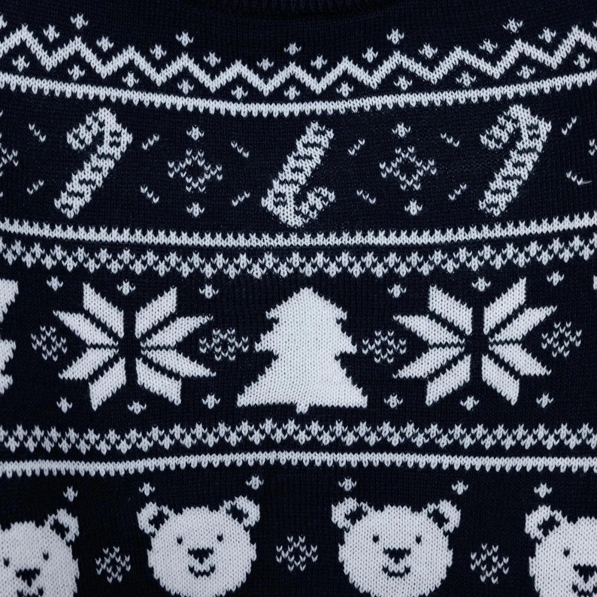 HelloBaby Christmas Motif Buttoned Knitted Baby Jumper (9-12 Months to 3-4 Years) - Navy Blue Navy Blue - ebebek