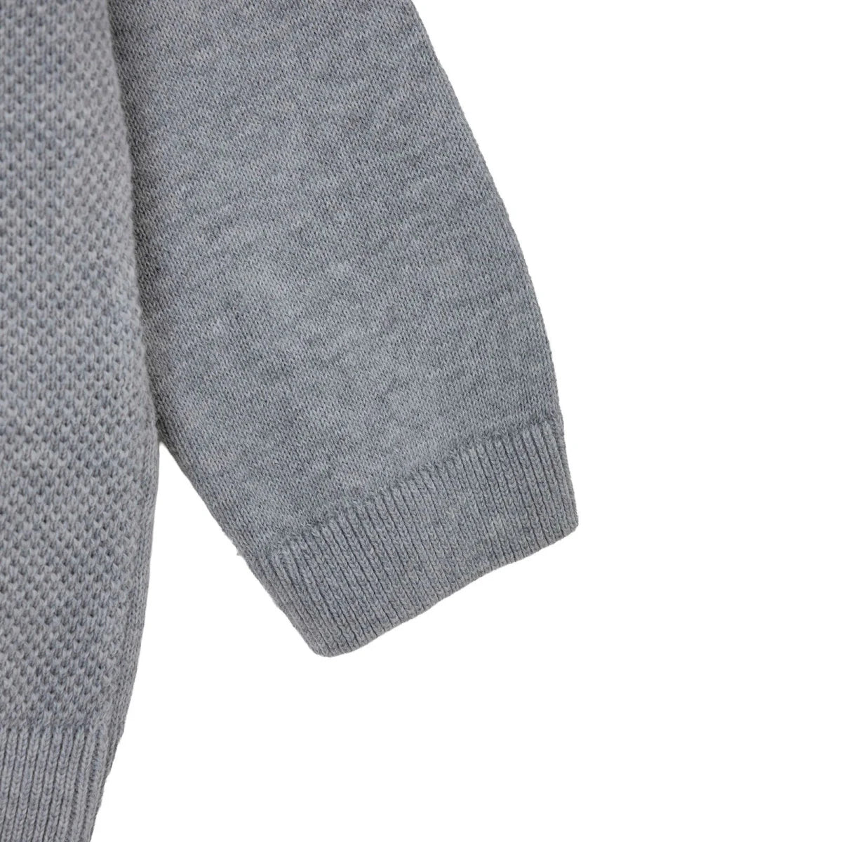 HelloBaby Buttoned Cotton Knitted Baby Jumper (6-9 Months to 3-4 Years) Grey Melange - ebebek