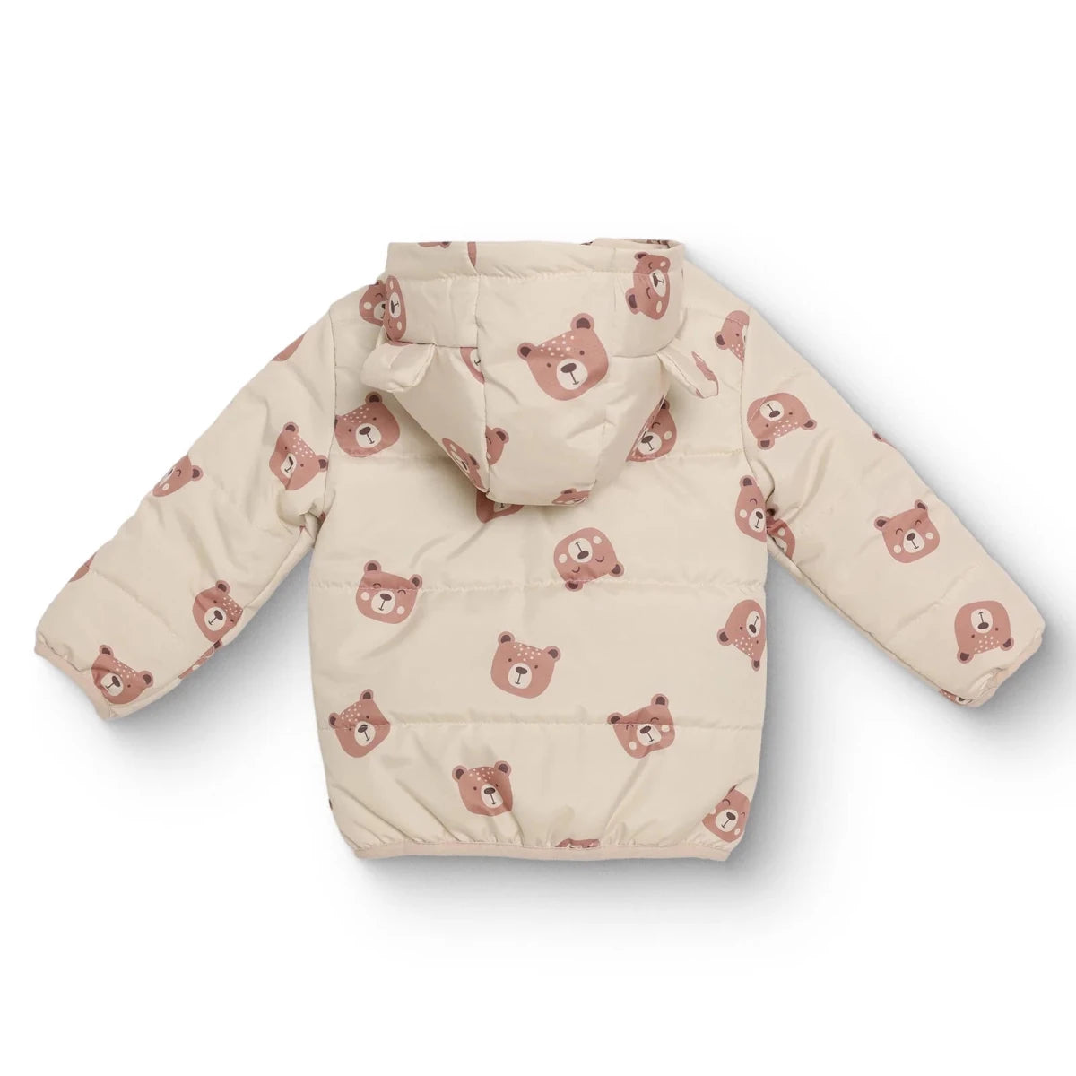 HelloBaby Bear Print Hooded Baby Coat (9-12 Months to 4-5 Years) Ecru Printed - ebebek