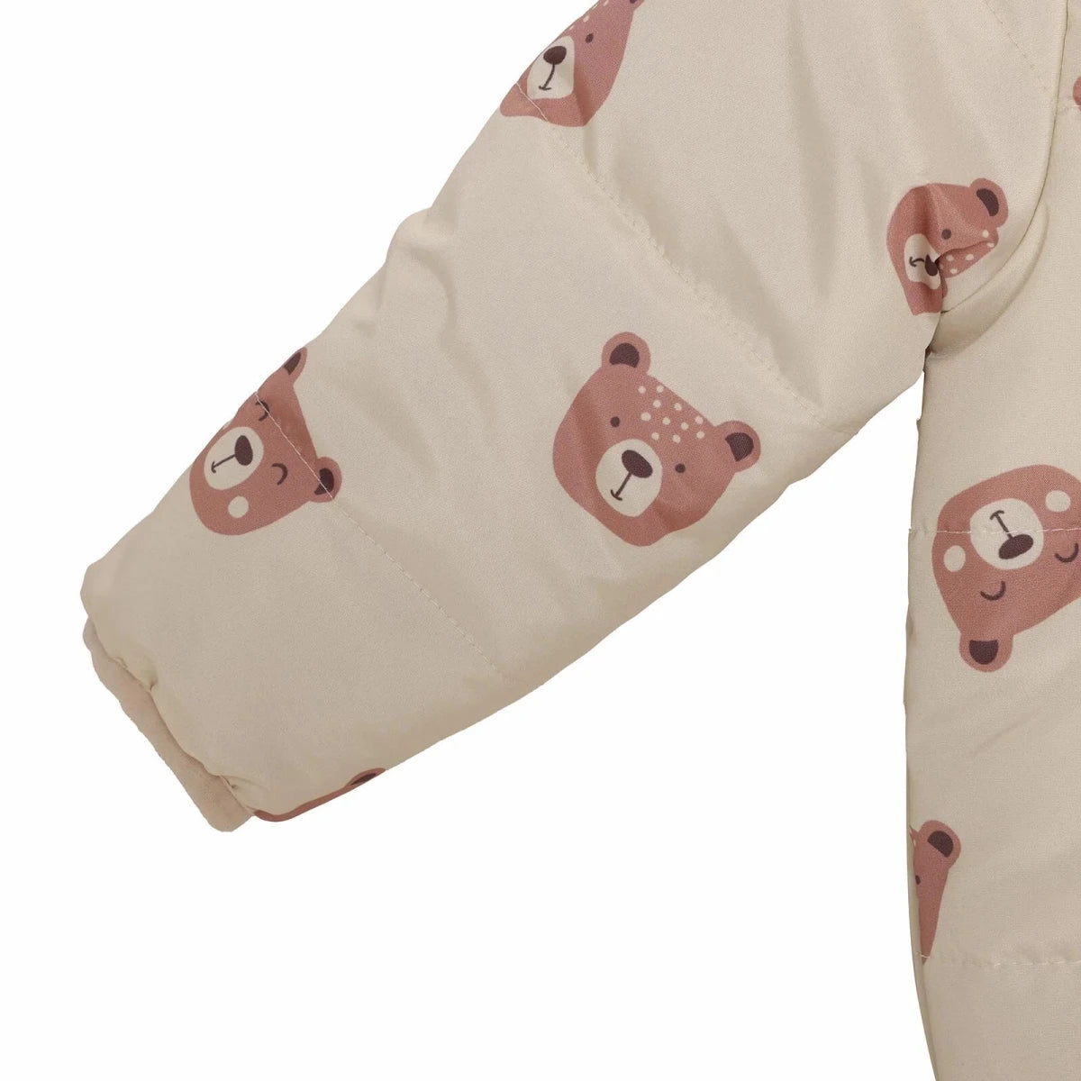 HelloBaby Bear Print Hooded Baby Coat (9-12 Months to 4-5 Years) Ecru Printed - ebebek