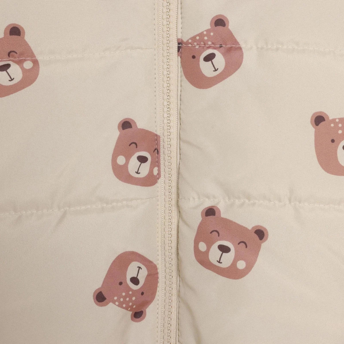 HelloBaby Bear Print Hooded Baby Coat (9-12 Months to 4-5 Years) Ecru Printed - ebebek