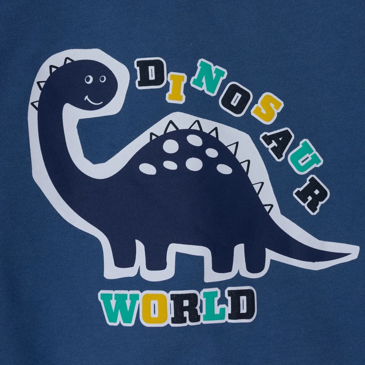 HelloBaby Dinosaur Print Brushed Loopback Baby Sweatshirt (3-6 Months to 4-5 Years) Indigo - ebebek