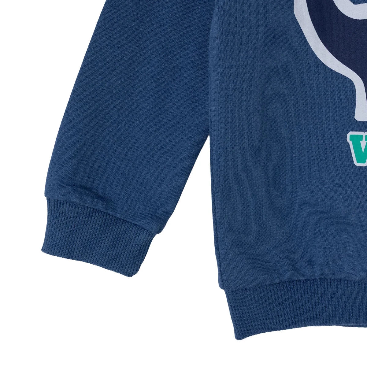 HelloBaby Dinosaur Print Brushed Loopback Baby Sweatshirt (3-6 Months to 4-5 Years) Indigo - ebebek