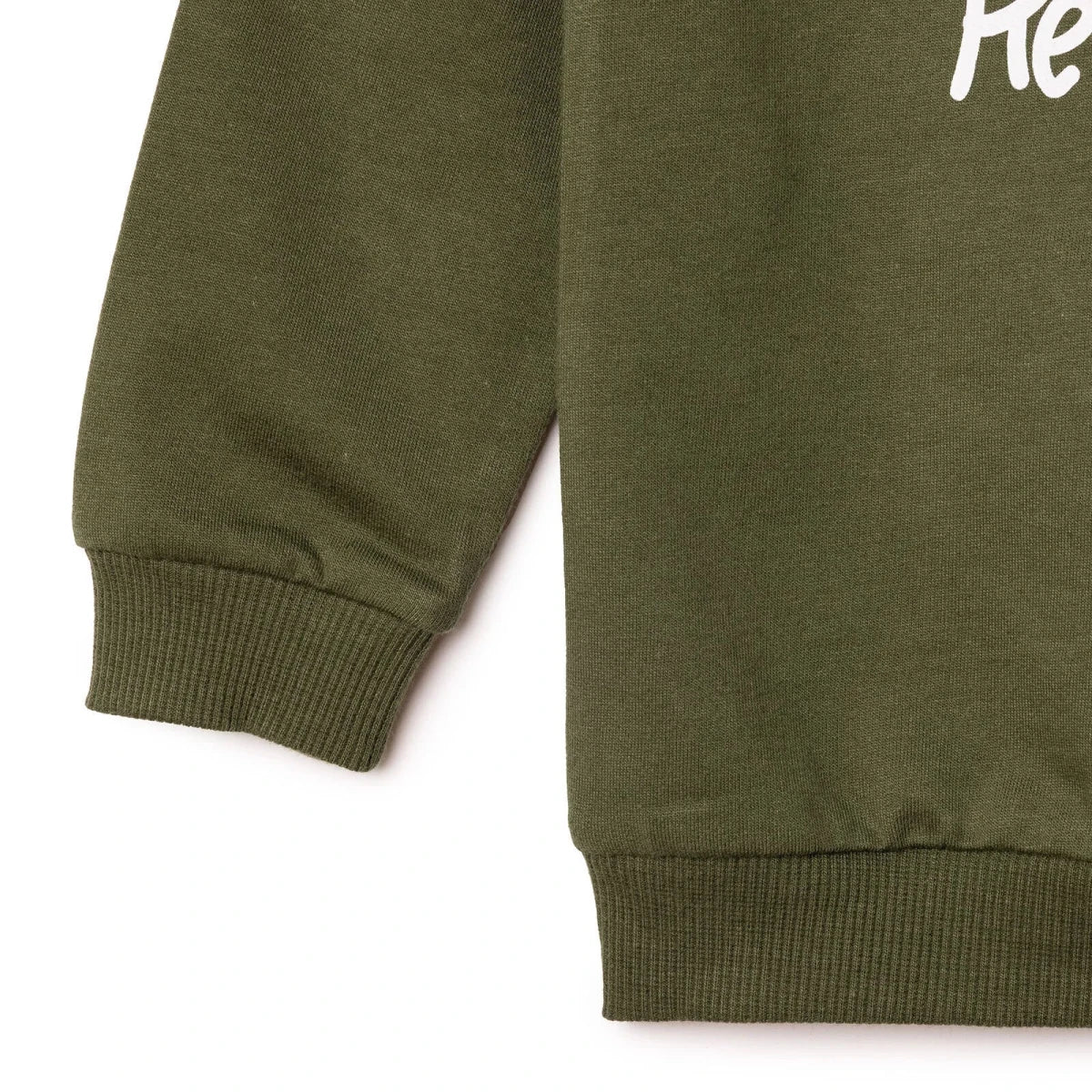 HelloBaby Tiger Print Brushed Loopback Baby Sweatshirt (3-6 Months to 4-5 Years) Khaki - ebebek