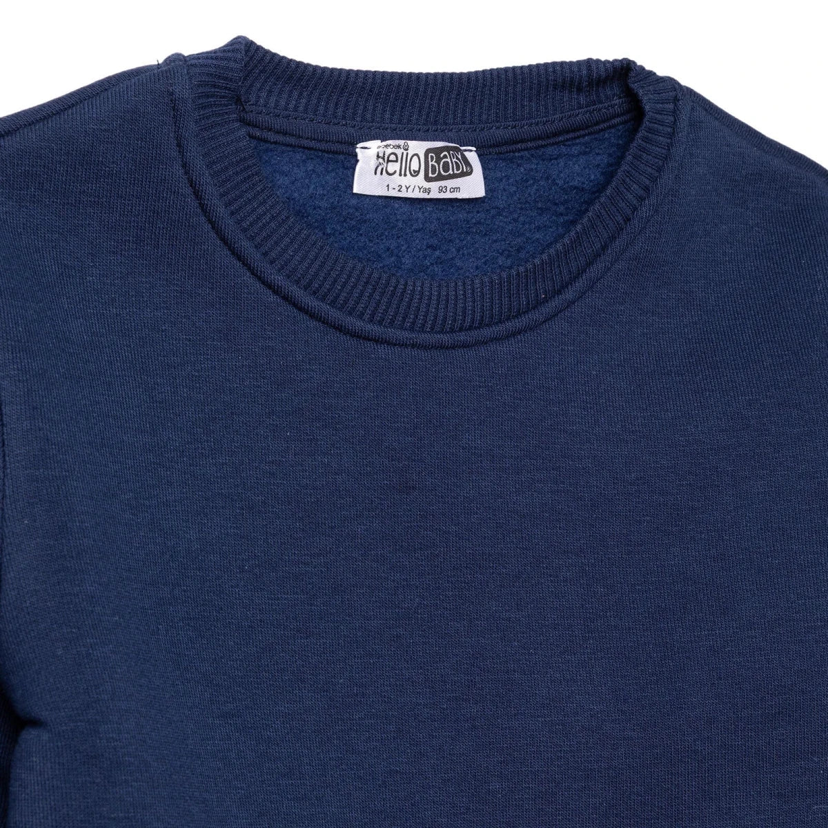 HelloBaby Brushed Back Sweat Baby Sweatshirt (3-6 Months to 4-5 Years) Navy Blue - ebebek