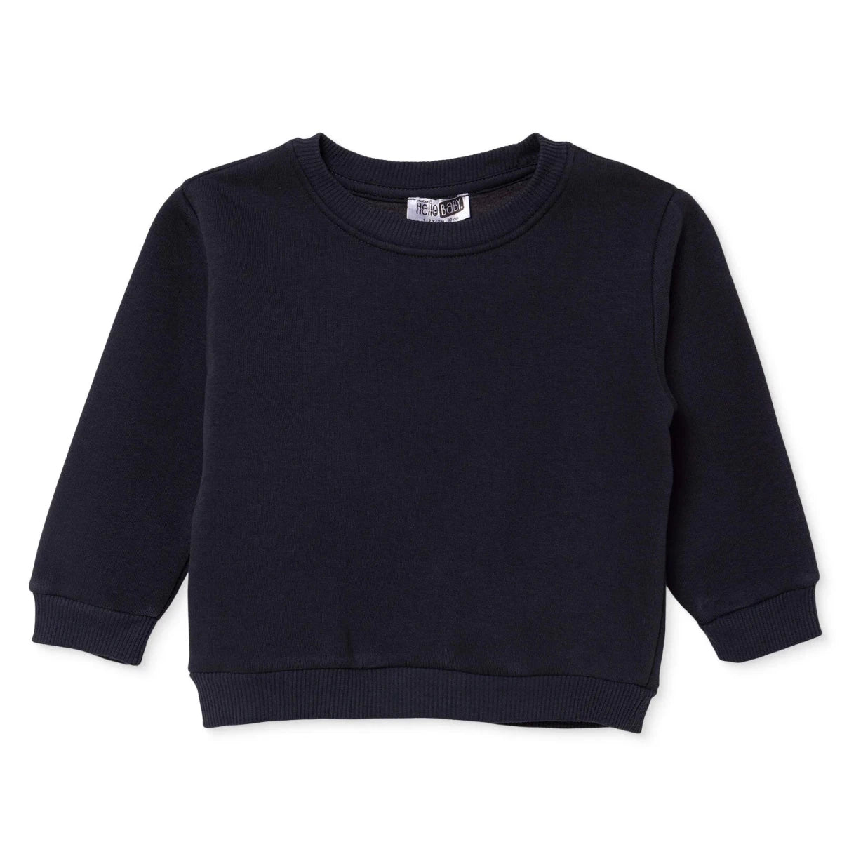 HelloBaby Brushed Back Sweat Baby Sweatshirt (3-6 Months to 4-5 Years) Anthracite - ebebek