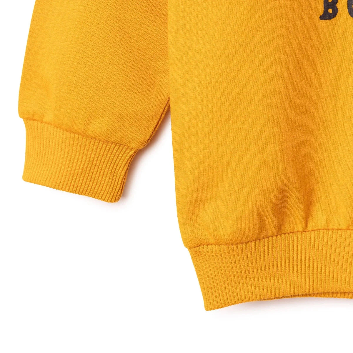 HelloBaby "Good Vibe" Slogan Brushed Loopback Baby Sweatshirt (3-6 Months to 4-5 Years) Yellow - ebebek