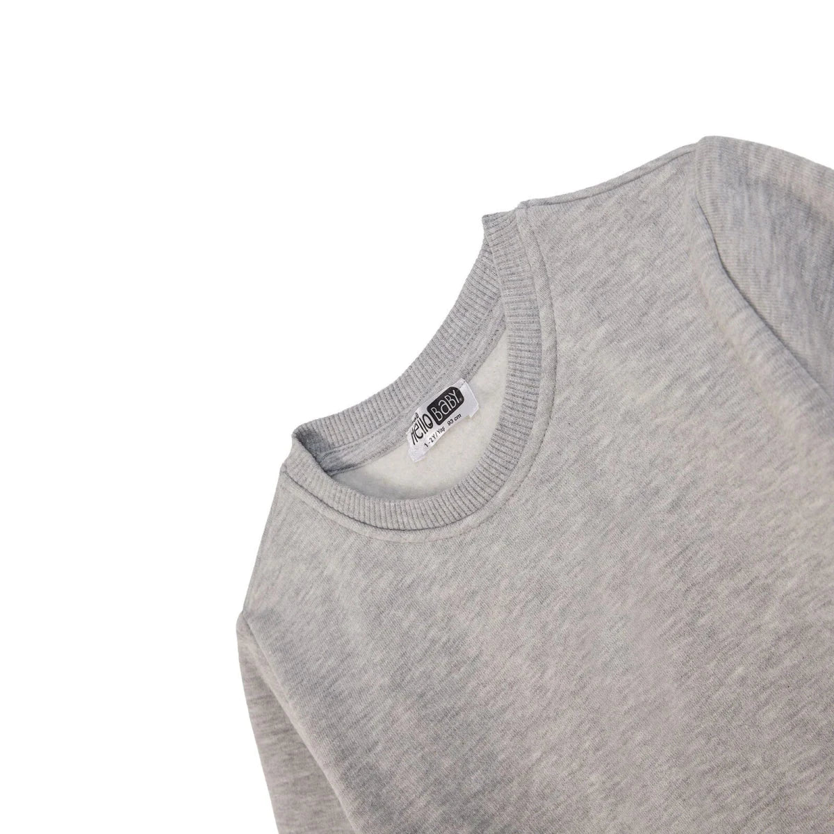HelloBaby Sweat Fabric Baby Sweatshirt (3-6 Months to 4-5 Years) Grey Melange - ebebek