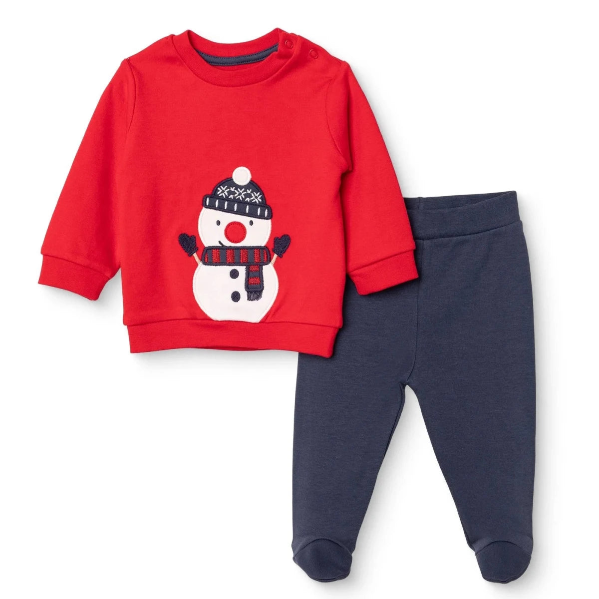 HelloBaby Christmas Print Baby Sweatshirt & Footed Leggings (1-3 to 12 Months) - Red Red - ebebek