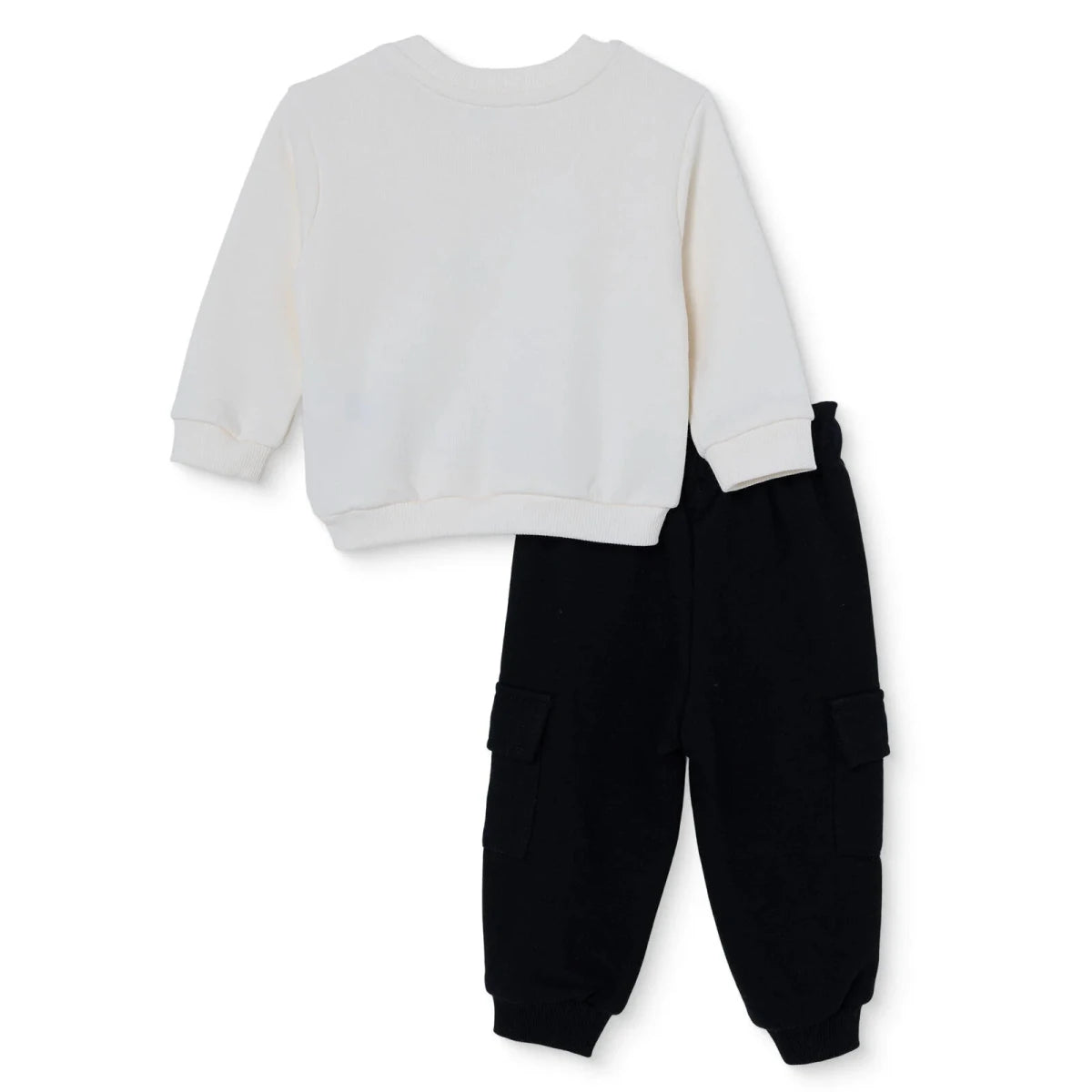 HelloBaby Bear Print Baby Sweatshirt & Joggers Set (6-9 Months to 4-5 Years) Ecru - ebebek