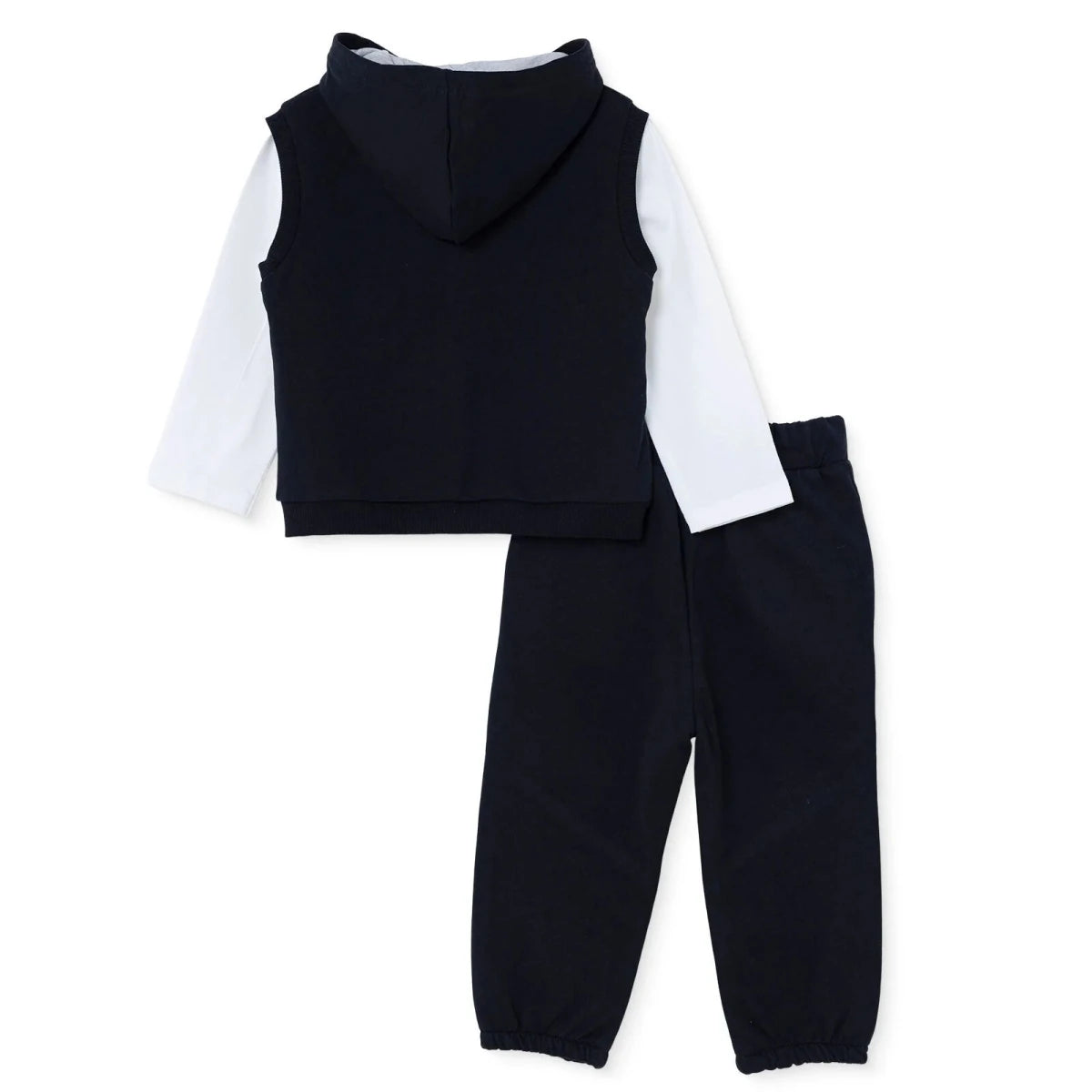 HelloBaby Bear Print Baby T-Shirt, Gilet & Joggers Set (6-9 Months to 4-5 Years) Black - ebebek