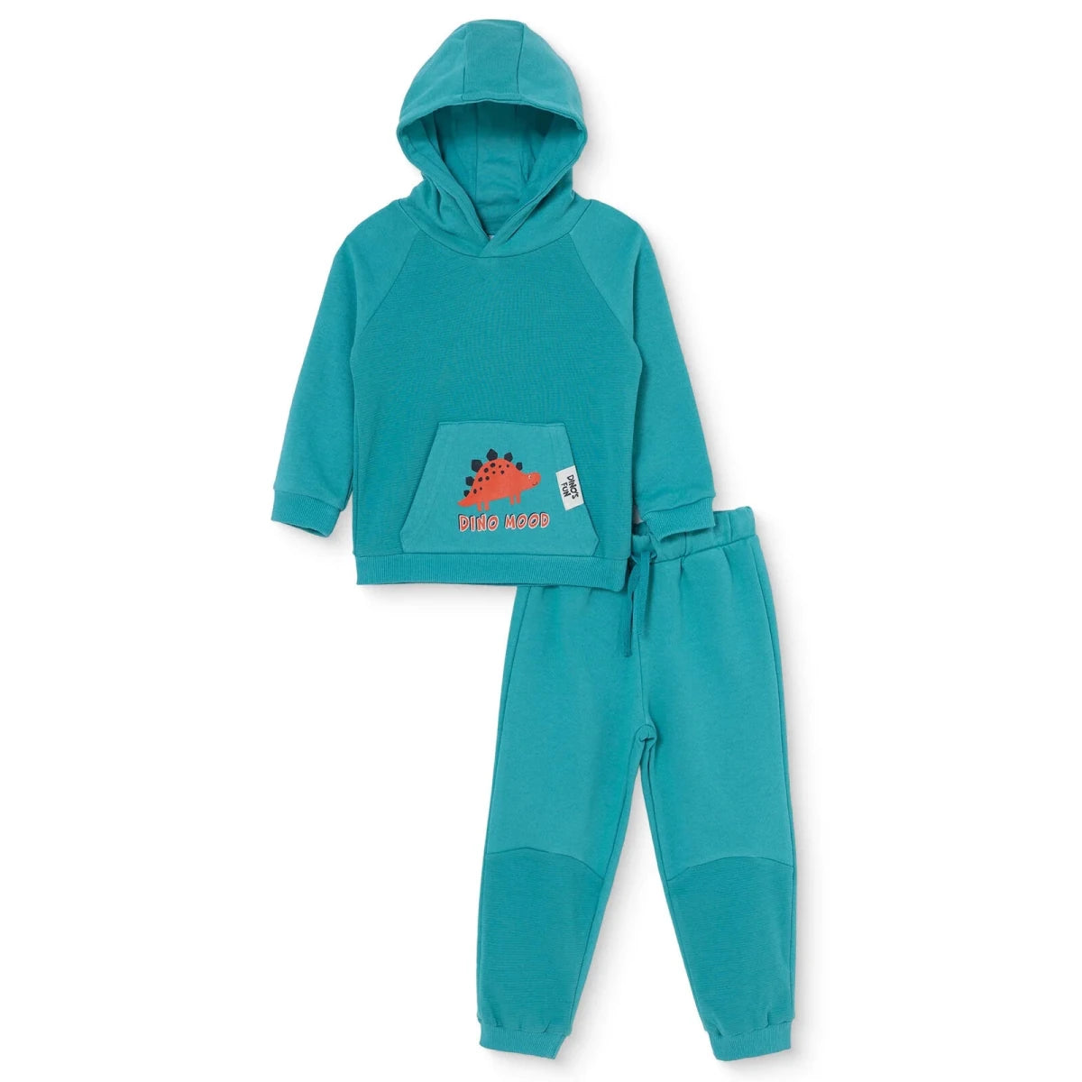 HelloBaby Dinosaur Print Hooded Baby Sweatshirt & Joggers Set (6-9 Months to 4-5 Yrs) Green - ebebek