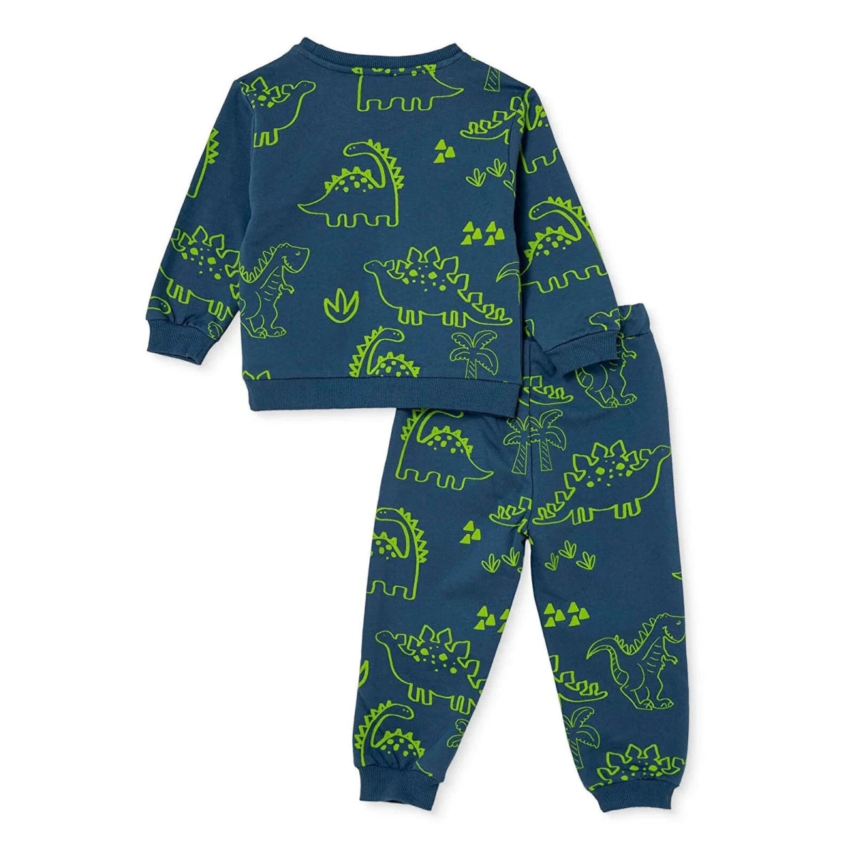 HelloBaby 2 Piece Animal Print Baby Tracksuit Set (3-6 Months to 2-3 Years) Petrol Green - ebebek