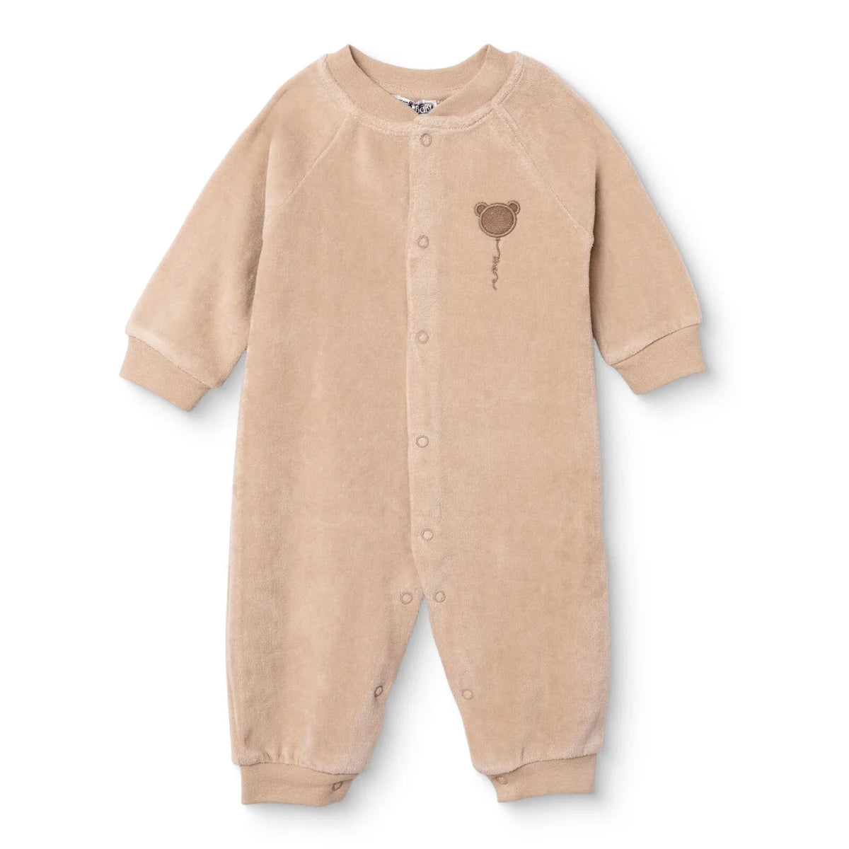 HelloBaby Animal Print Footless Velour Baby Sleepsuit (Newborn to 6-9 Months) Beige - ebebek
