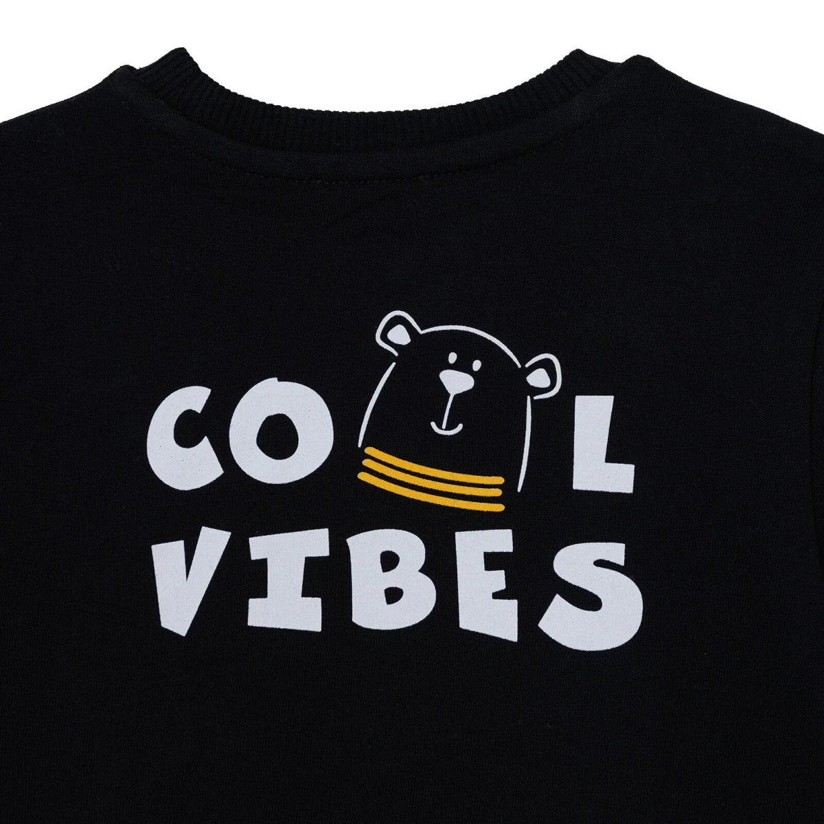 HelloBaby Bear Print Long Sleeve Baby T-Shirt & Trousers Set (6-9 Months to 4-5 Years) Black - ebebek