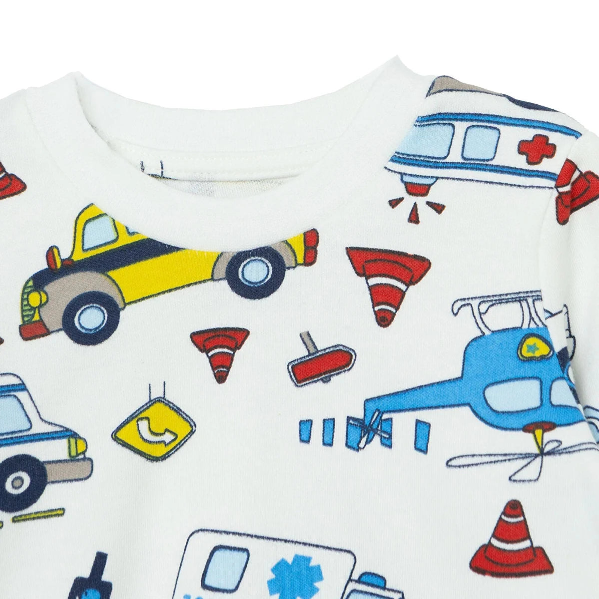 HelloBaby Vehicle Print Interlock Baby Pyjama Set (3-6 Months to 3-4 Years) Ecru - ebebek