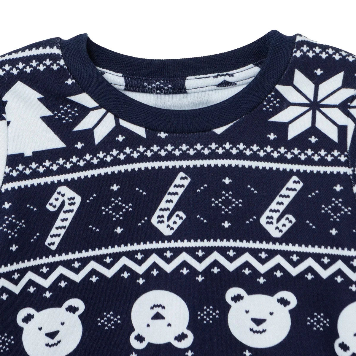 HelloBaby Festive Print Interlock Baby Pyjama Set (3-6 Months to 3-4 Years) Navy Blue - ebebek