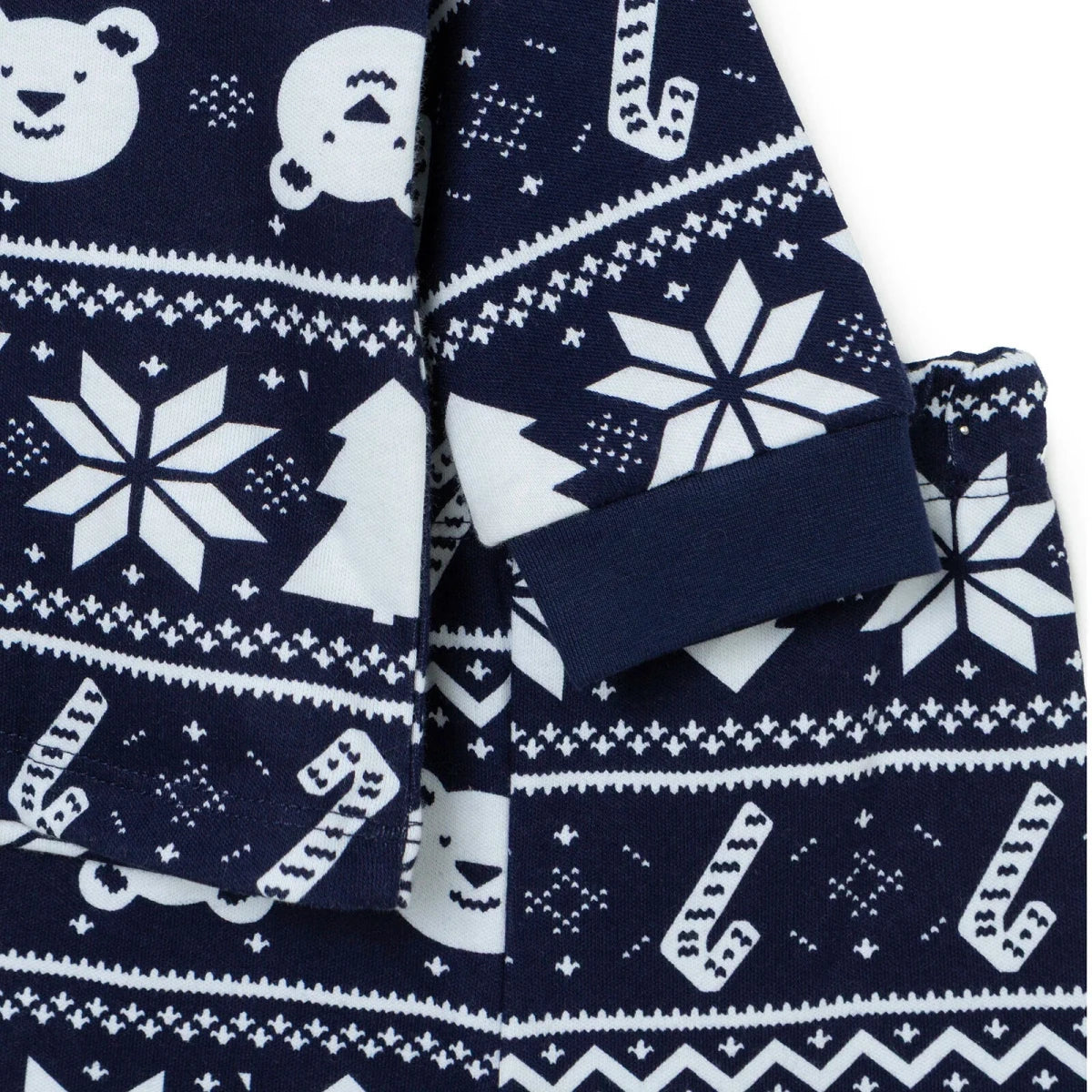 HelloBaby Festive Print Interlock Baby Pyjama Set (3-6 Months to 3-4 Years) Navy Blue - ebebek
