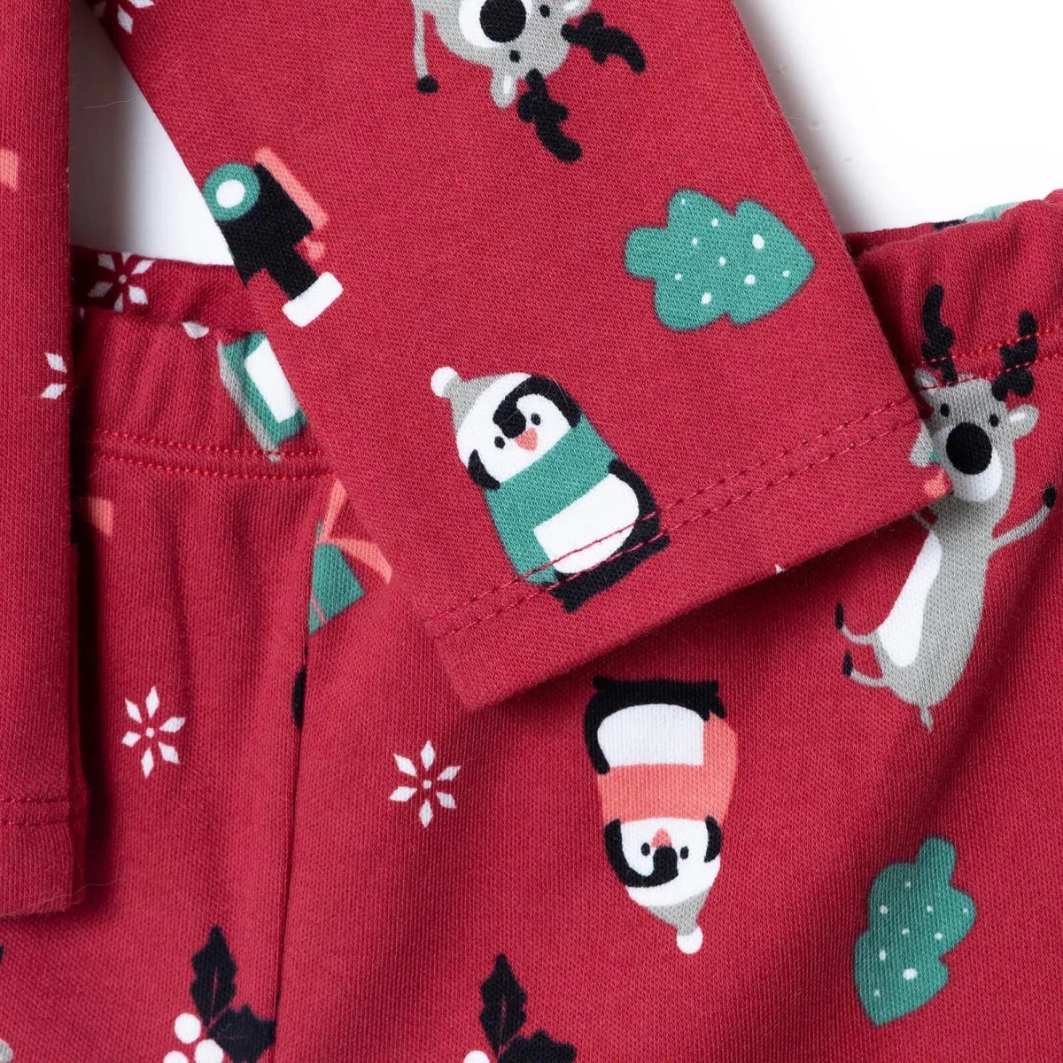 HelloBaby Festive Print Peter Pan Collar Baby Pyjama Set (3-6 Months to 3-4 Years) Red - ebebek