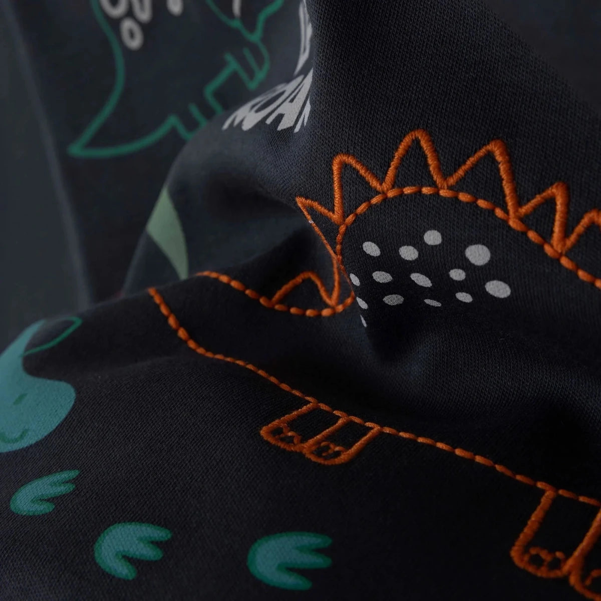HelloBaby Dinosaur Print Long Sleeve Baby T-Shirt (3-6 Months to 2-3 Years) Black - ebebek