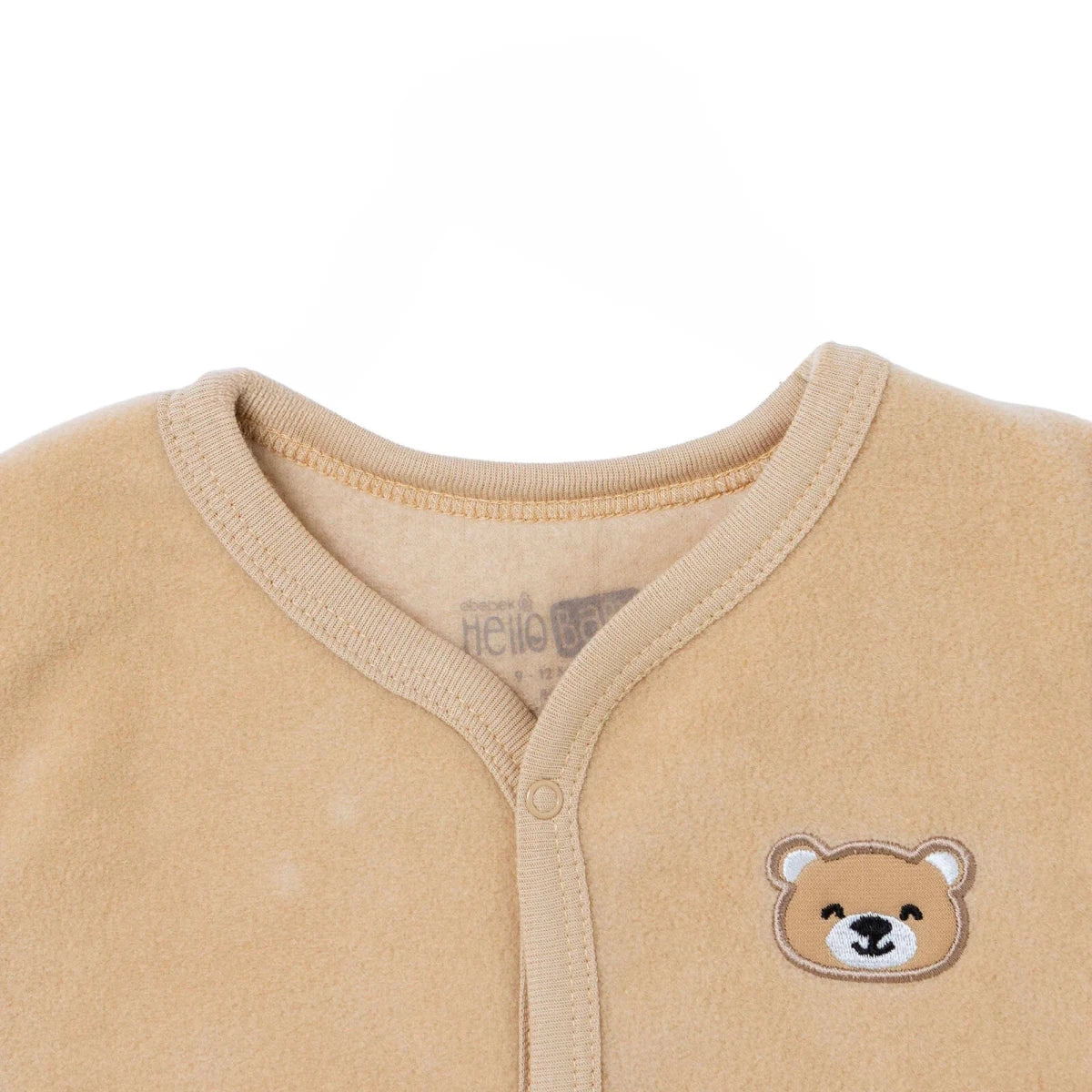 HelloBaby Bear Print Fleece Baby Gilet (1-3 Months to 12 Months) Brown - ebebek