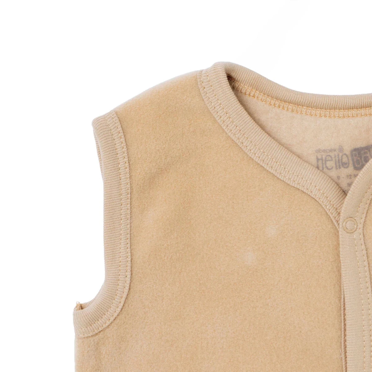 HelloBaby Bear Print Fleece Baby Gilet (1-3 Months to 12 Months) Brown - ebebek