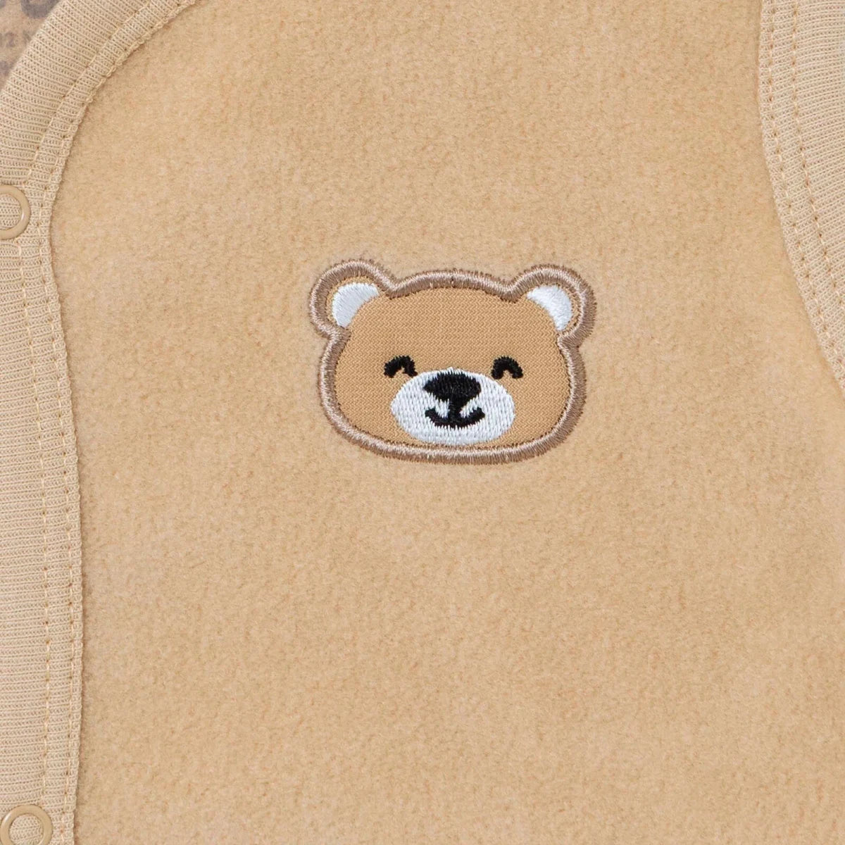 HelloBaby Bear Print Fleece Baby Gilet (1-3 Months to 12 Months) Brown - ebebek