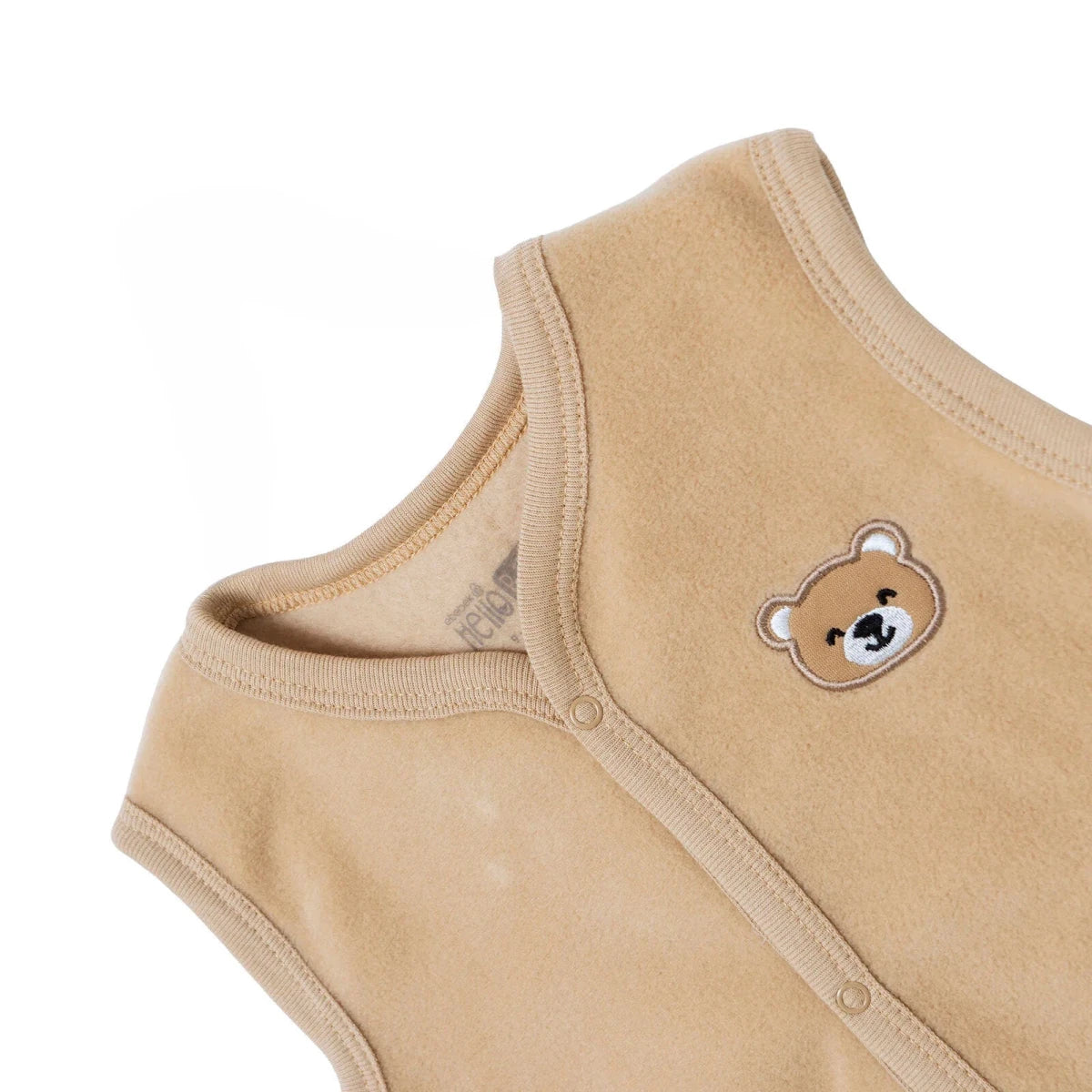 HelloBaby Bear Print Fleece Baby Gilet (1-3 Months to 12 Months) Brown - ebebek