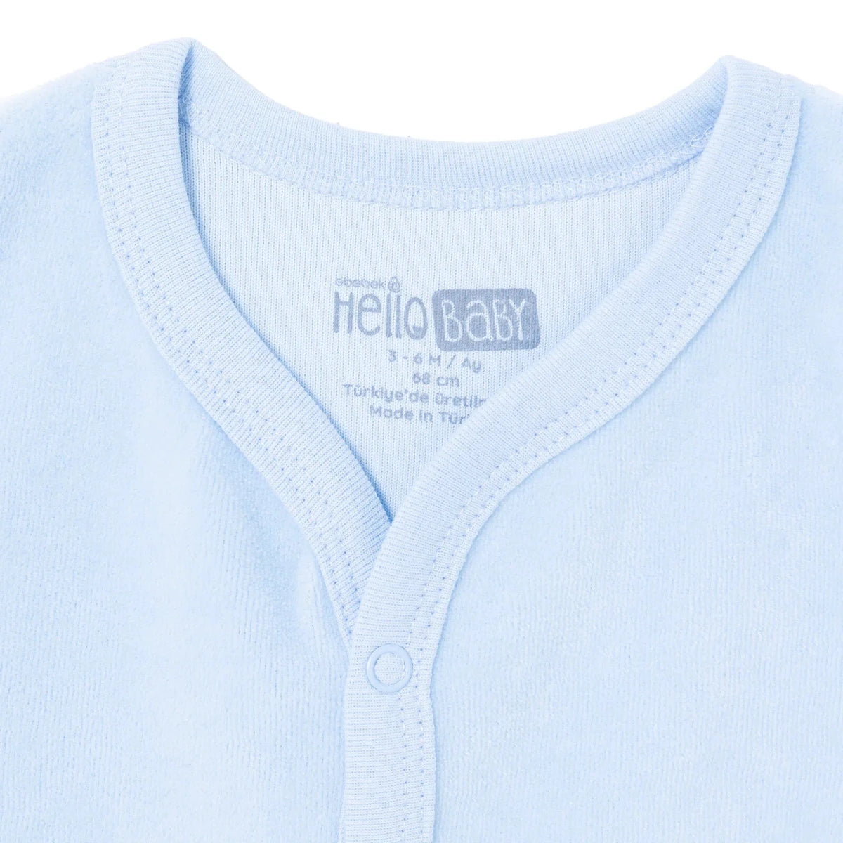 HelloBaby Animal Print Velour Baby Gilet (Newborn to 6-9 Months) Light Blue - ebebek