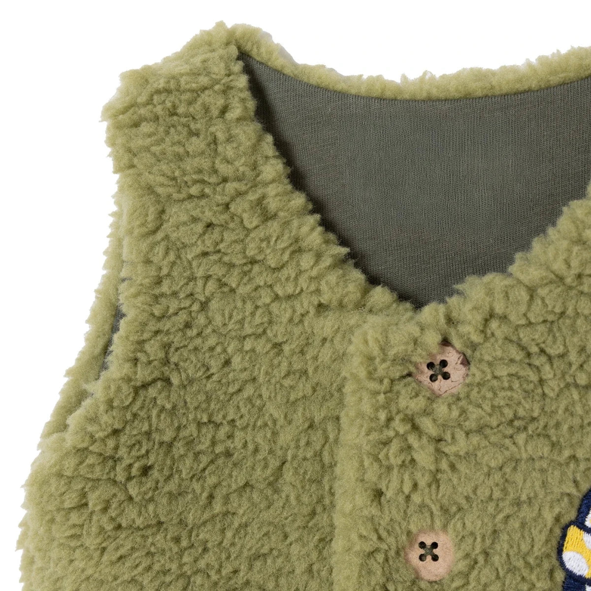 HelloBaby Penguin Print Buttoned Fleece Baby Gilet (1-3 Months to 12 Months) Green Printed - ebebek