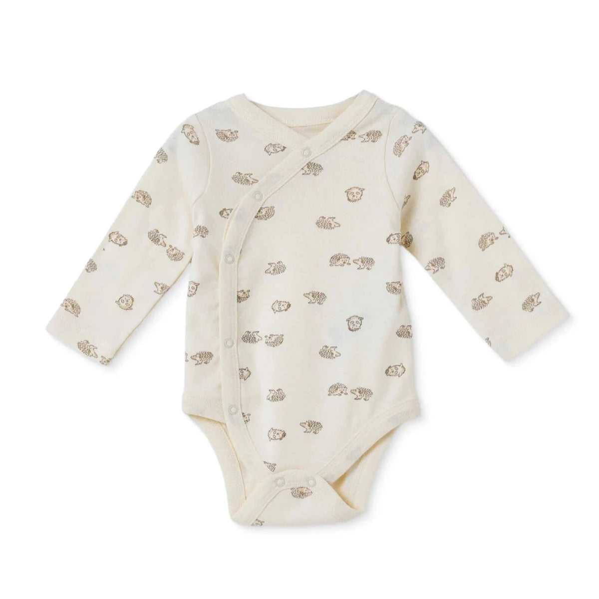 HelloBaby Animal Print Long Sleeve Baby Bodysuit (Newborn to 6-9 Months) Ecru - ebebek