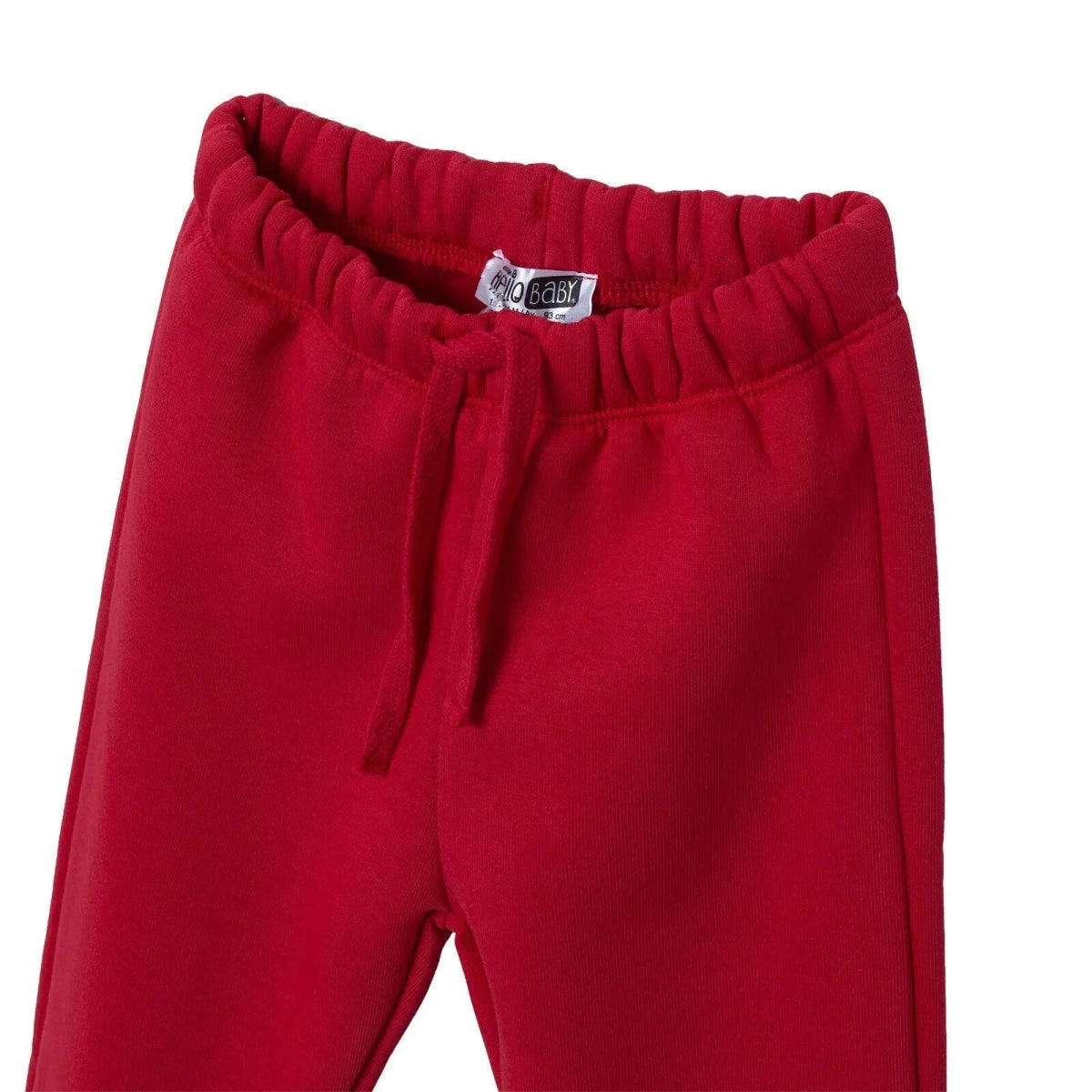 HelloBaby Drawstring Brushed Back Baby Joggers (3-6 Months to 4-5 Years) Red - ebebek