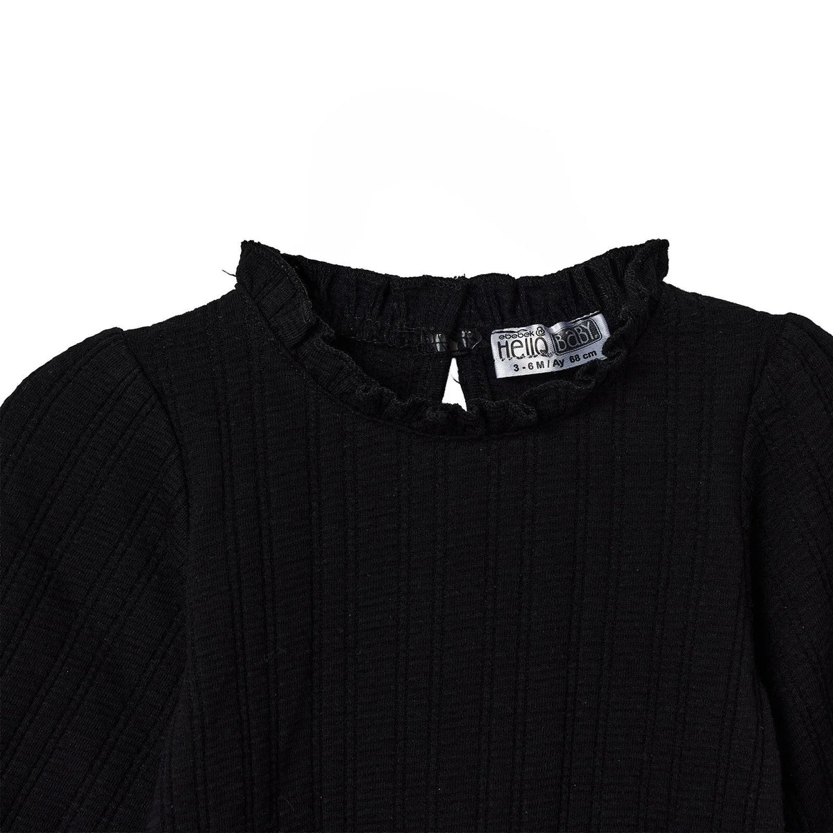 HelloBaby Long Sleeve Jacquard Knit Baby Bodysuit (1-3 Months to 2-3 Years) - Black Black - ebebek