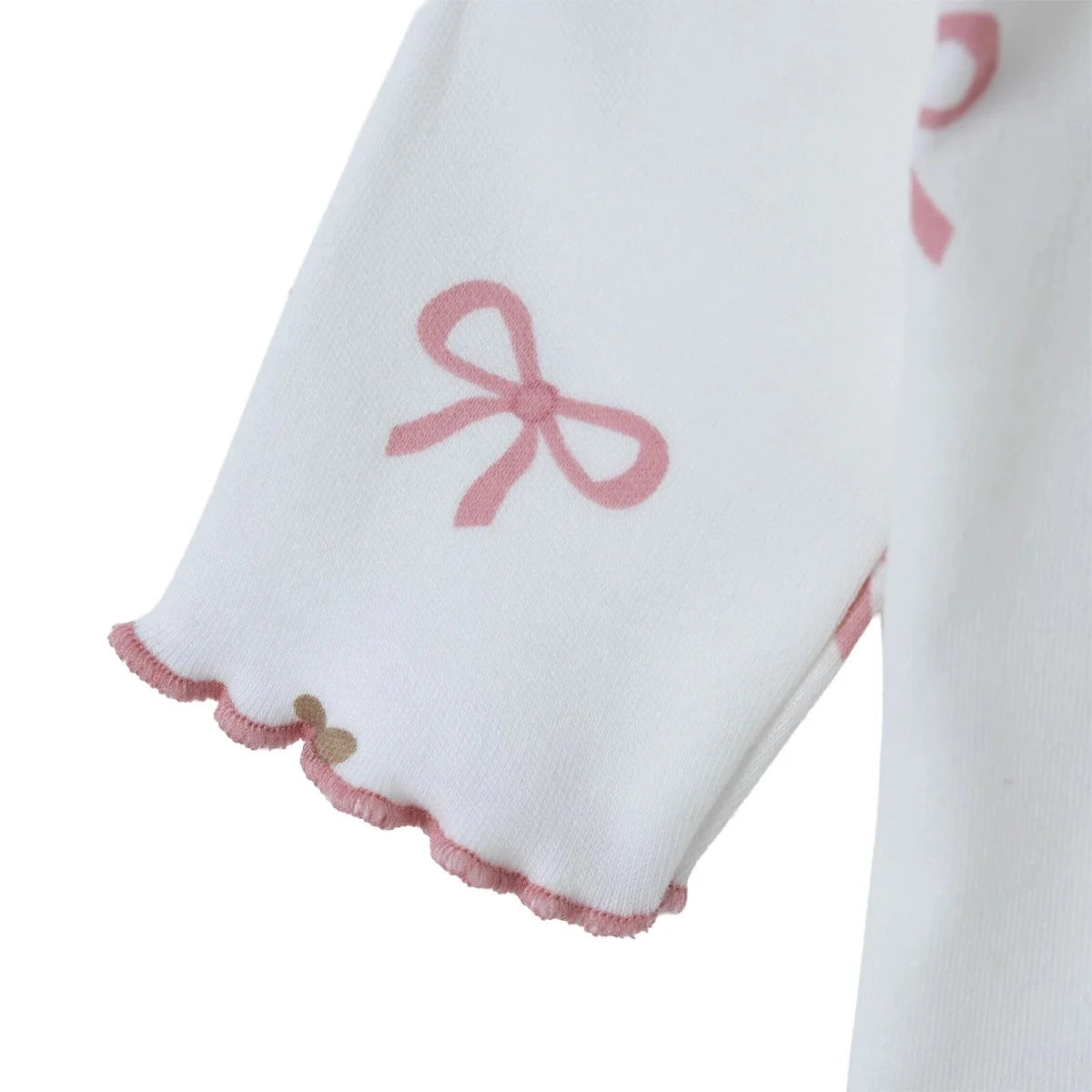 HelloBaby 2 Pack Heart Print Long Sleeve Baby Bodysuits (1-3 Months to 2-3 Years) Ecru - ebebek